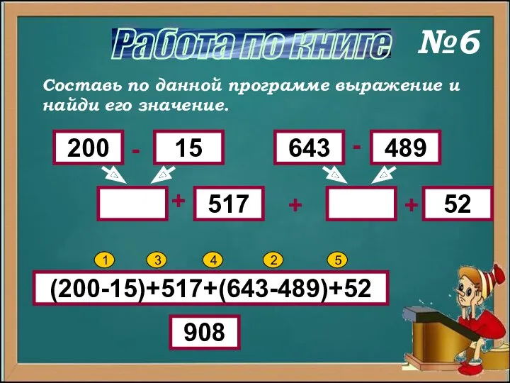 Работа по книге Составь по данной программе выражение и найди