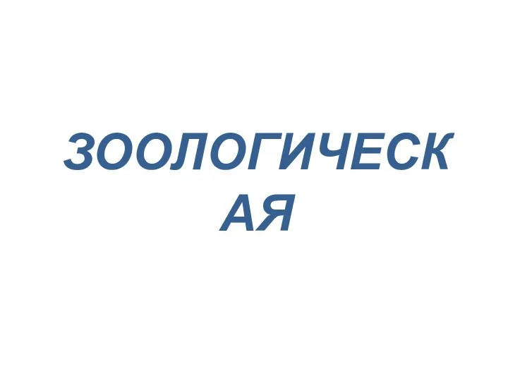 ЗООЛОГИЧЕСКАЯ