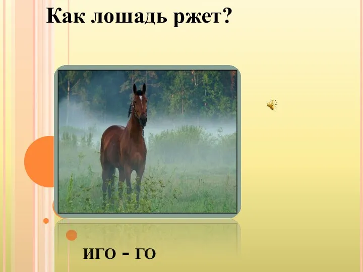 иго - го Как лошадь ржет?