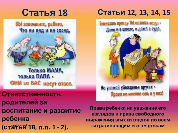 www.themegallery.com Статья 18 Ответственность родителей за воспитание и развитие ребенка