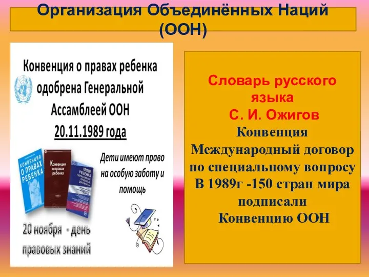 Словарь русского языка С. И. Ожигов Конвенция Международный договор по специальному вопросу В