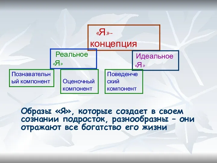 Образы «Я», которые создает в своем сознании подросток, разнообразны – они отражают все богатство его жизни