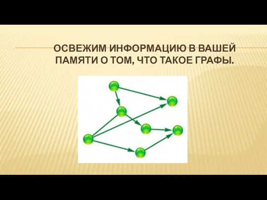 Освежим информацию в вашей памяти о том, что такое графы.