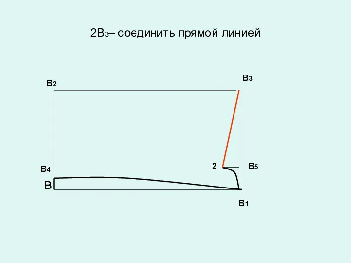 2В3– соединить прямой линией В1 в В3 В2 В4 В5 2