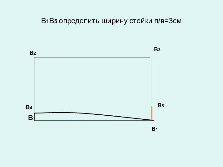 В1В5 определить ширину стойки п/в=3см В1 в В3 В2 В4 В5