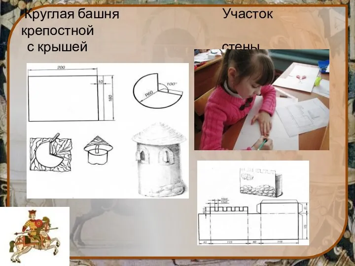 Круглая башня Участок крепостной с крышей стены