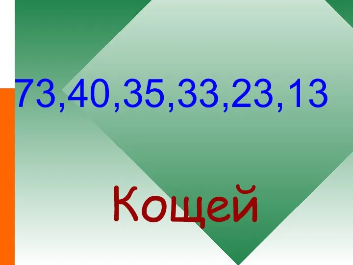 73,40,35,33,23,13 Кощей