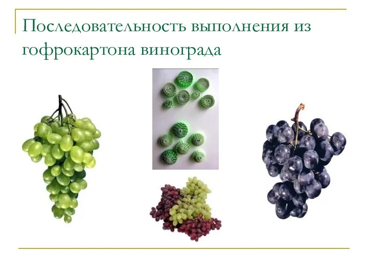 Последовательность выполнения из гофрокартона винограда
