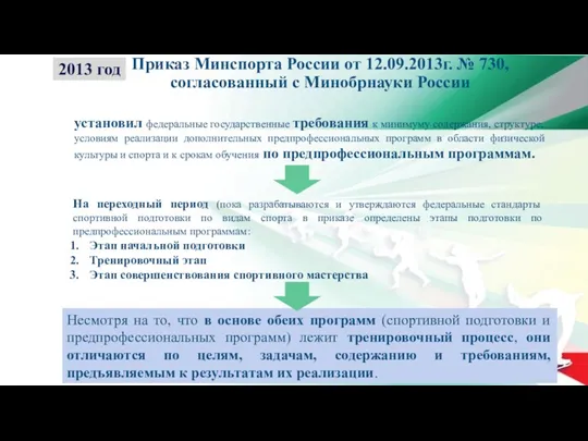 установил федеральные государственные требования к минимуму содержания, структуре, условиям реализации