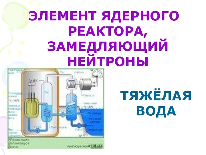 ЭЛЕМЕНТ ЯДЕРНОГО РЕАКТОРА, ЗАМЕДЛЯЮЩИЙ НЕЙТРОНЫ ТЯЖЁЛАЯ ВОДА