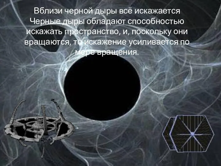 Вблизи черной дыры всё искажается Черные дыры обладают способностью искажать пространство, и, поскольку