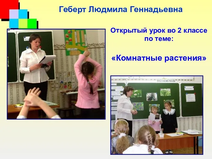 Геберт Людмила Геннадьевна Открытый урок во 2 классе по теме: «Комнатные растения»