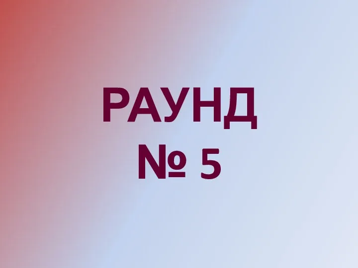 РАУНД № 5