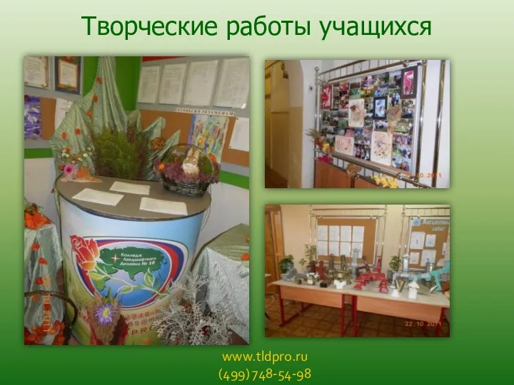 www.tldpro.ru (499) 748-54-98 Творческие работы учащихся