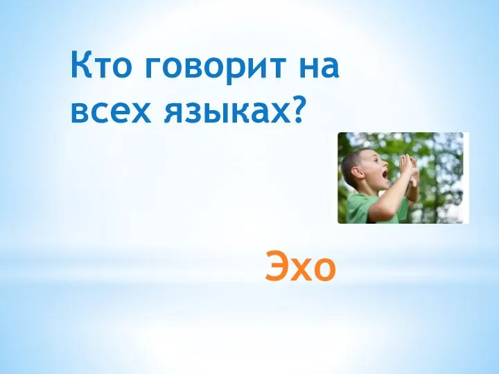 Эхо Кто говорит на всех языках?