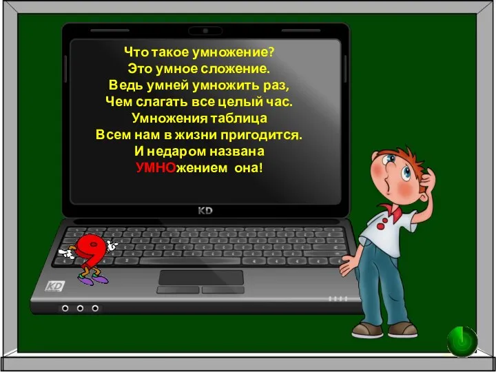 Что такое умножение? Это умное сложение. Ведь умней умножить раз,