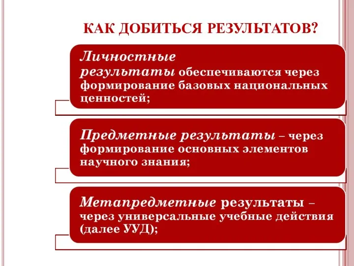 КАК ДОБИТЬСЯ РЕЗУЛЬТАТОВ?