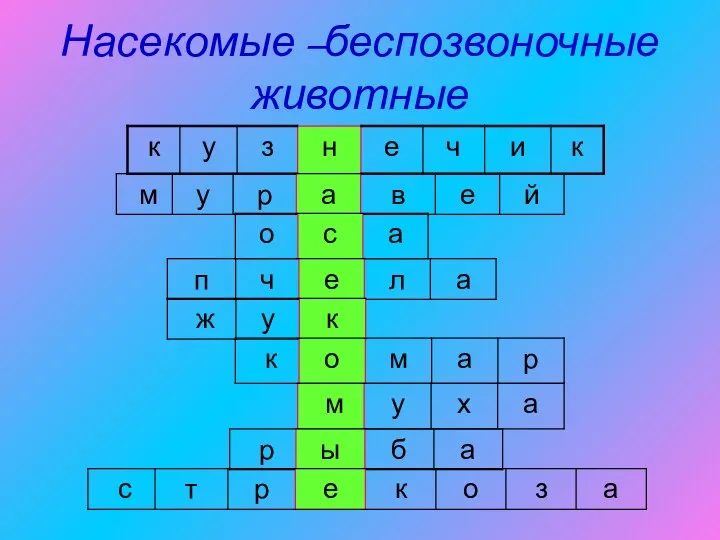 Насекомые –беспозвоночные животные