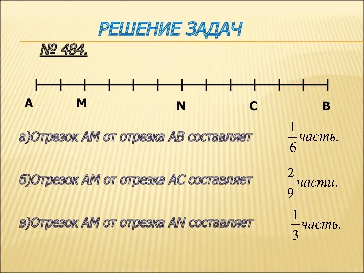 РЕШЕНИЕ ЗАДАЧ № 484. А М N C B а)Отрезок