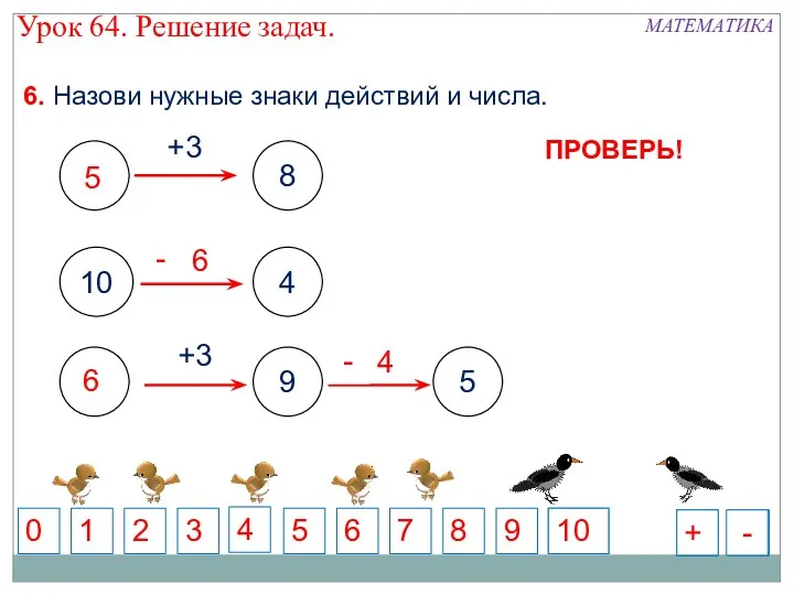 8 +3 10 4 +3 5 9 6. Назови нужные