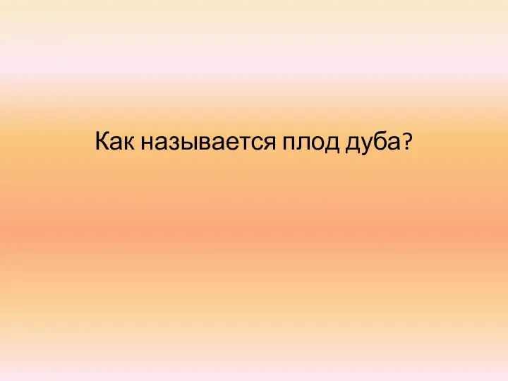 Как называется плод дуба?