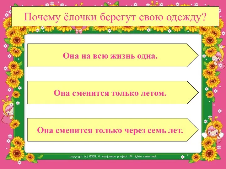 Почему ёлочки берегут свою одежду? Она сменится только летом. Она