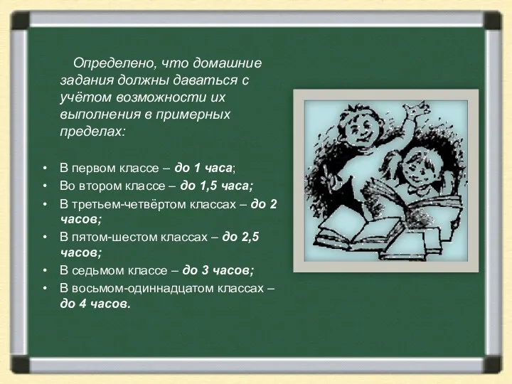 Определено, что домашние задания должны даваться с учётом возможности их