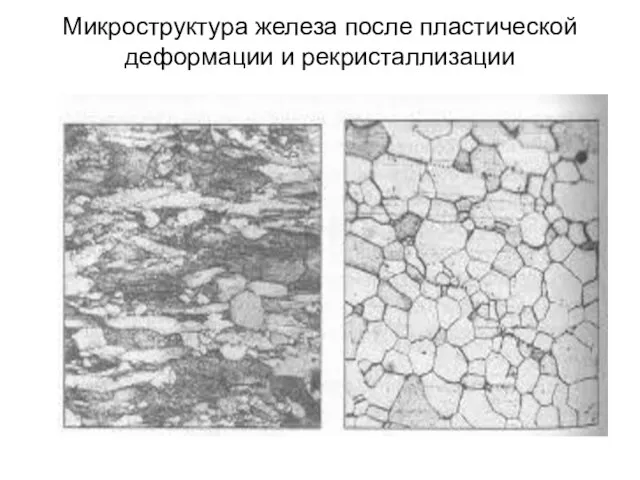 Микроструктура железа после пластической деформации и рекристаллизации