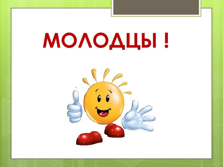 МОЛОДЦЫ !