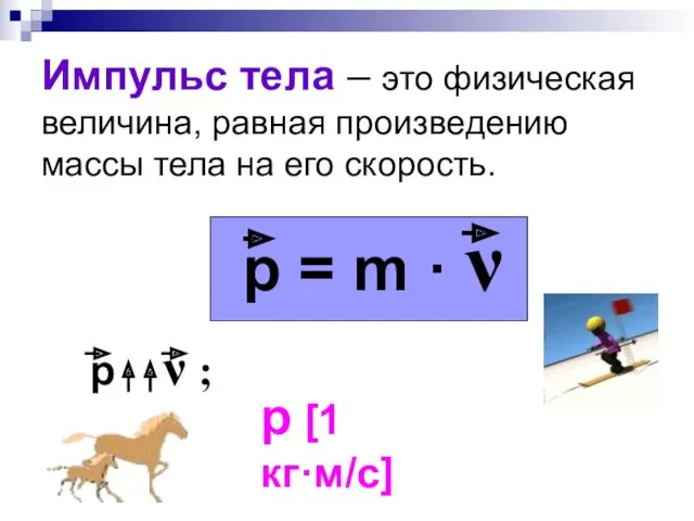 Импульс тела – это физическая величина, равная произведению массы тела