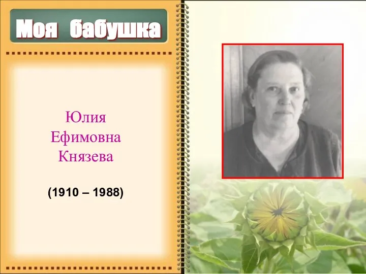 Моя бабушка Юлия Ефимовна Князева (1910 – 1988)