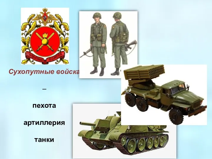 Сухопутные войска – пехота артиллерия танки