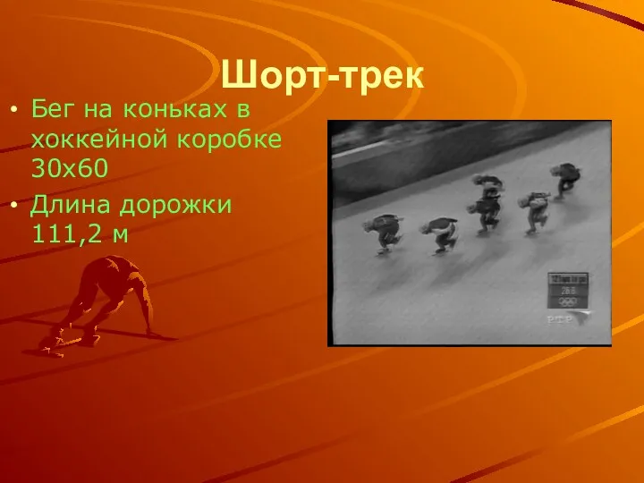 Шорт-трек Бег на коньках в хоккейной коробке 30x60 Длина дорожки 111,2 м