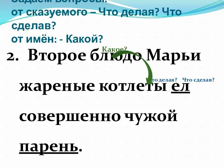 Задаем вопросы: от сказуемого – Что делая? Что сделав? от