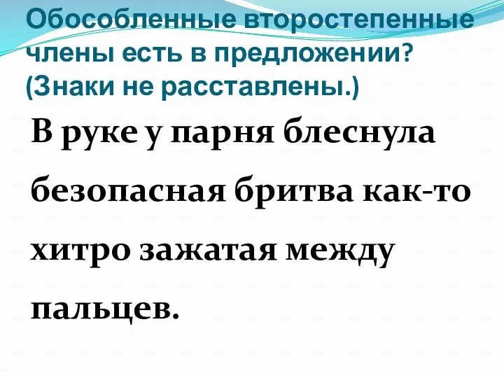 Обособленные второстепенные члены есть в предложении? (Знаки не расставлены.) В