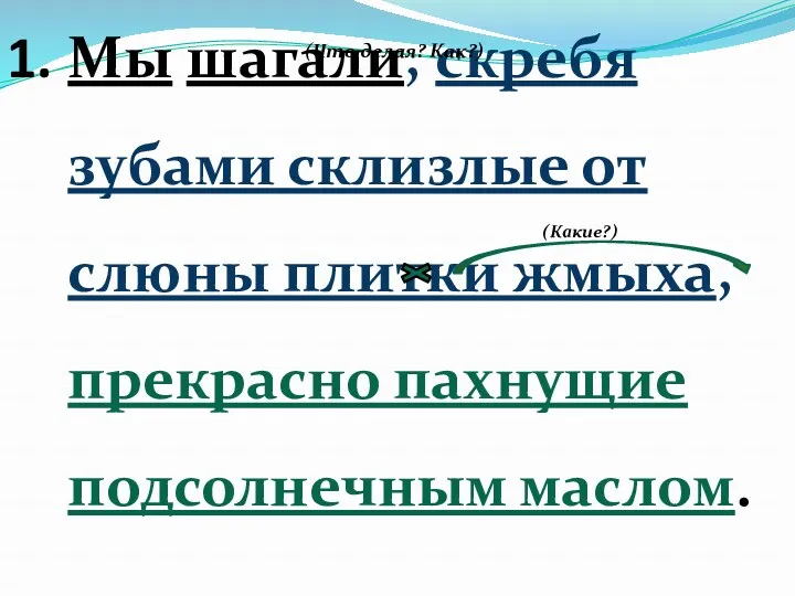 Мы шагали, скребя зубами склизлые от слюны плитки жмыха, прекрасно