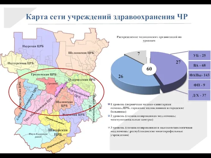 Карта сети учреждений здравоохранения ЧР УБ - 25 ВА -