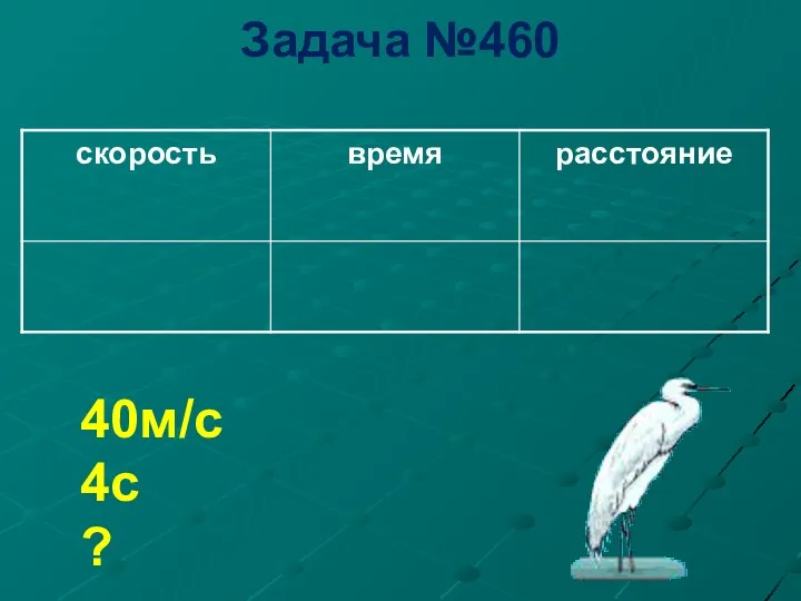 Задача №460 40м/с 4с ?