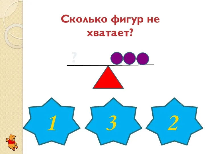 Сколько фигур не хватает? ? 1 3 2