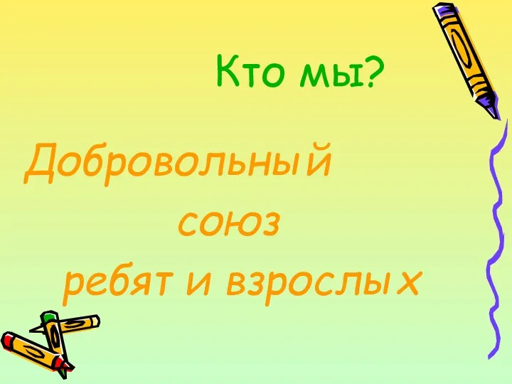 Кто мы? Добровольный союз ребят и взрослых