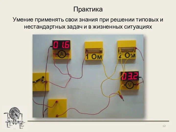 Практика Умение применять свои знания при решении типовых и нестандартных задач и в жизненных ситуациях