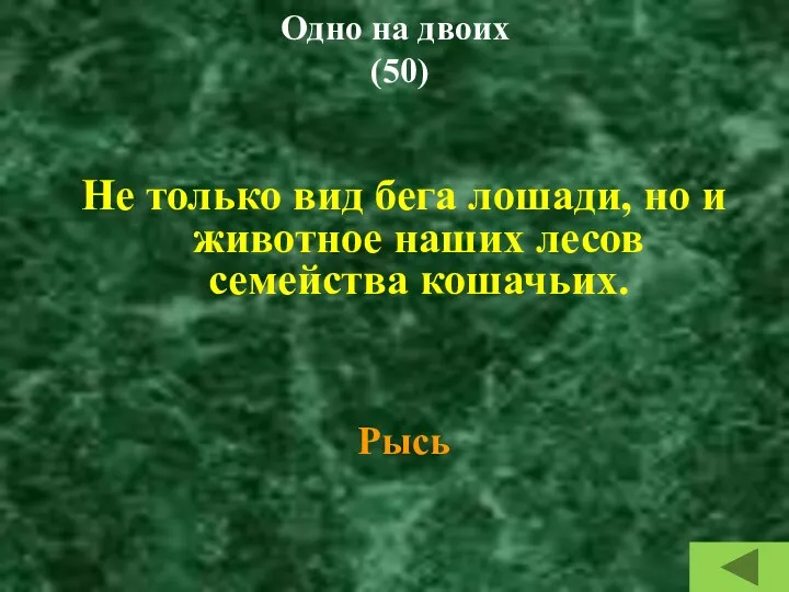 Одно на двоих (50) Не только вид бега лошади, но