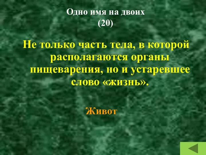 Одно имя на двоих (20) Не только часть тела, в