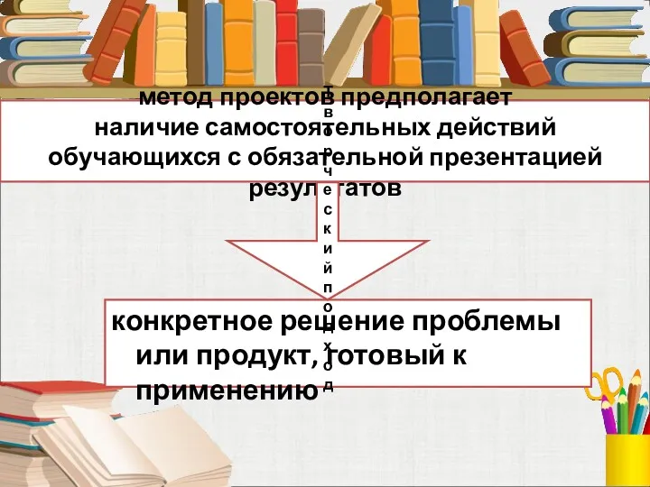 метод проектов предполагает наличие самостоятельных действий обучающихся с обязательной презентацией