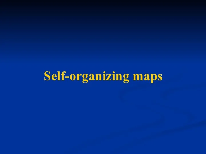 Self-organizing maps