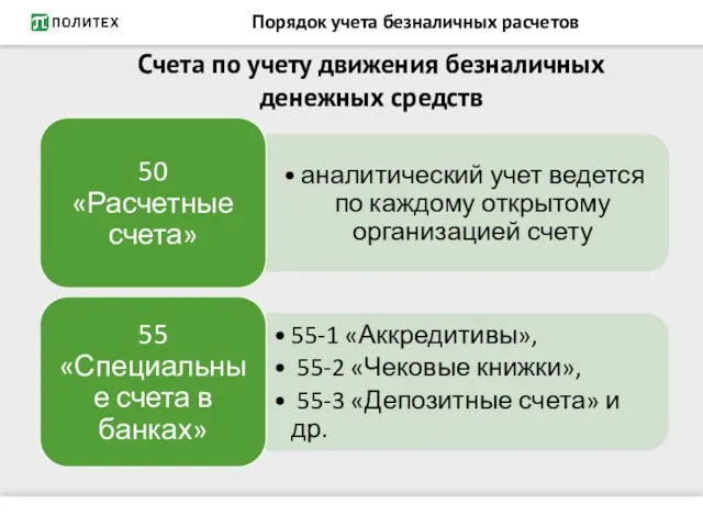 Порядок учета безналичных расчетов Счета по учету движения безналичных денежных средств