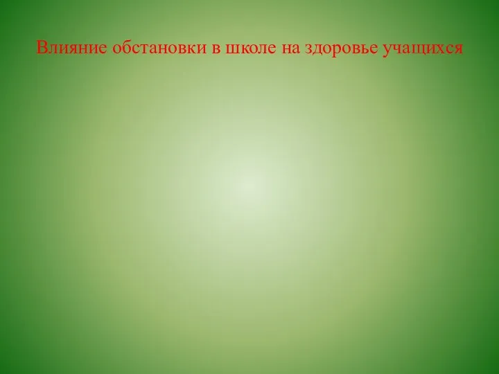 Влияние обстановки в школе на здоровье учащихся