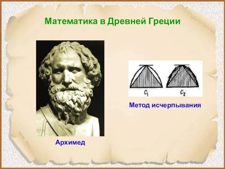 Математика в Древней Греции Архимед Метод исчерпывания
