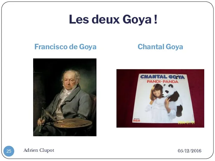 Les deux Goya ! Francisco de Goya Chantal Goya 05/12/2016 Adrien Clupot