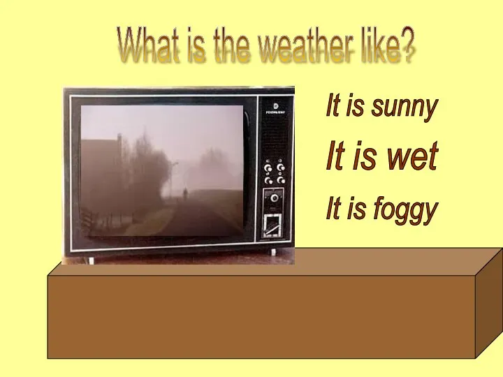 It is sunny It is wet It is foggy What is the weather like?